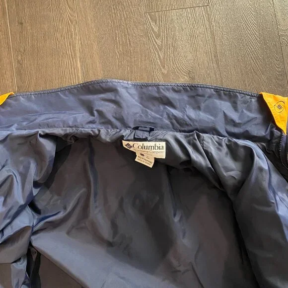 COLUMBIA 'BUGABOO' JACKET NAVY GREEN YELLOW SIZE LARGE PREOWNED - Picture 14 of 16